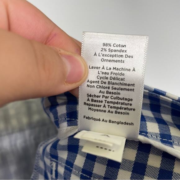 Talbots women's gingham ankle cropped pants blue white size 16 - Picture 5 of 10